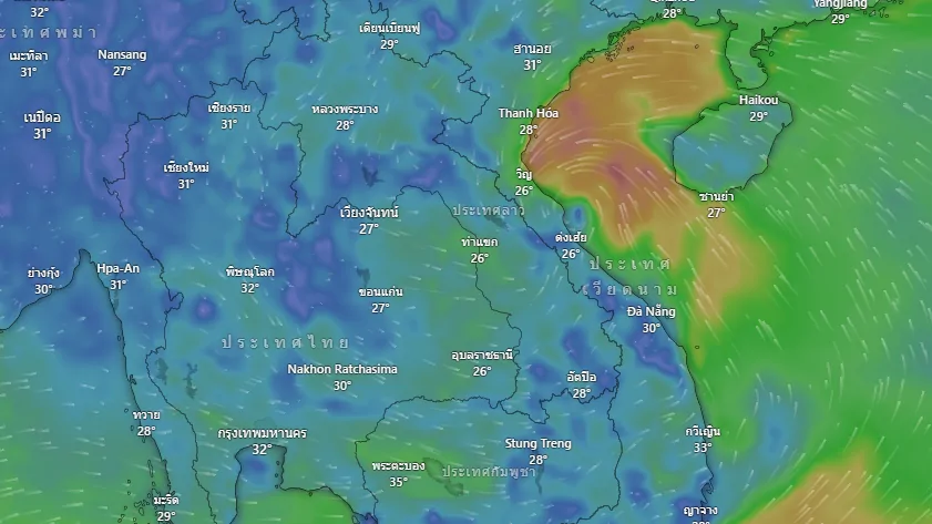 พายุดีเปรสชันจากทะเลจีนใต้” จ่อถล่มไทย ฝนถล่มหนัก 30 จังหวัด เกษตร การเดินทางเสี่ยงกระทบหนัก