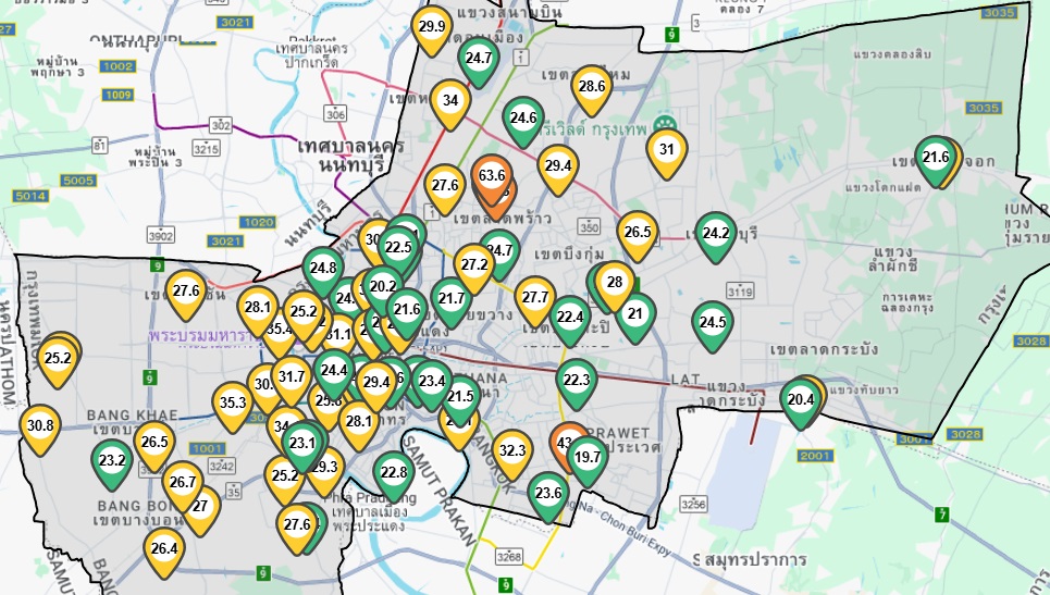 สถานการณ์ฝุ่น PM 2.5 ในกรุงเทพฯ ดีขึ้น แต่สมุทรสาคร-สมุทรสงครามยังน่าเป็นห่วง