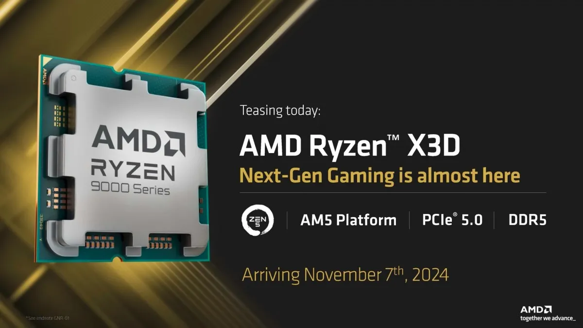 AMD เตรียมเปิดตัว Ryzen 9000X3D ในวันที่ 7 พฤศจิกายน