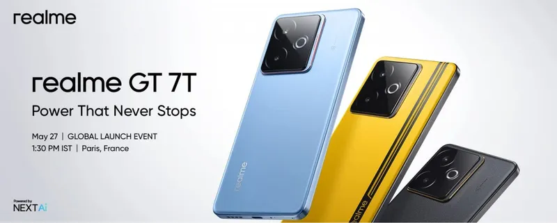 หลุดสเปก Realme GT 7T จอ 6.8 นิ้ว 120Hz กล้อง Sony 50MP พร้อมมาตรฐานกันน้ำ IP69