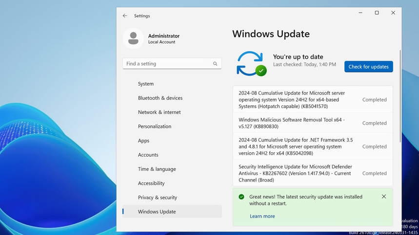 ไมโครซอฟท์เปิดตัว Hotpatching บน Windows 11 Enterprise ลดการรีบูตเหลือปีละ 4 ครั้ง